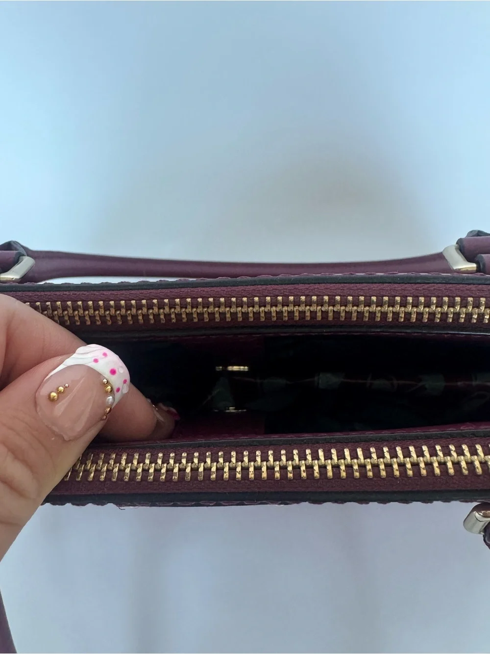 kate spade Plum Structured Dome Tote